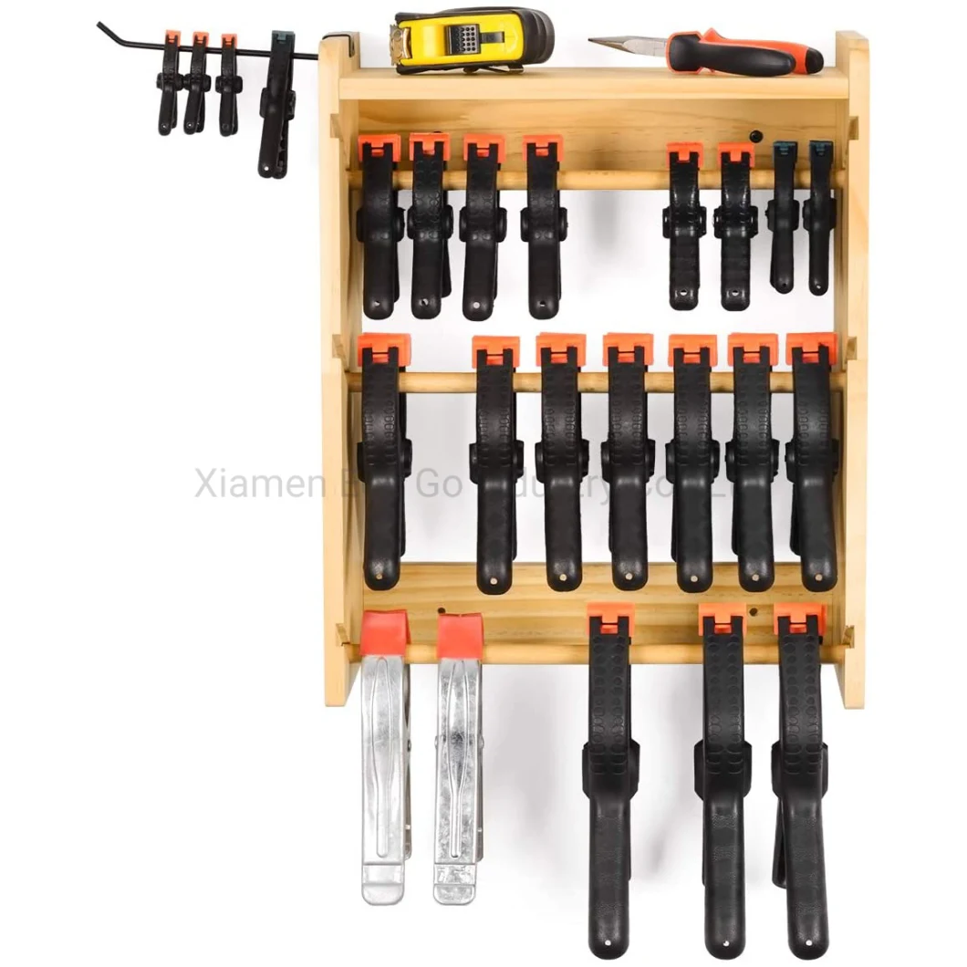 Clamp Rack, Garage Organizer Wooden Bamboo Clamps Storage Holder, Wall Mounted Garage Tool Organizer