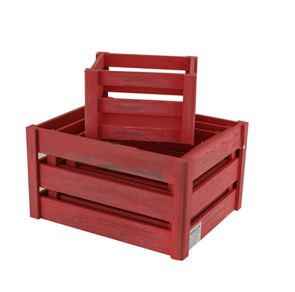 Unfinished Wooden Packaging Crate for Fruit, Wine