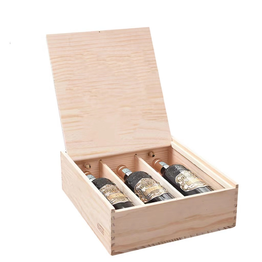 Portable Wooden Wine Box Wooden Package Gift Box Wine Wooden Box