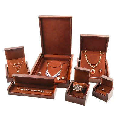 Scatola per imballaggio di gioielli in legno di velluto in pelle PU regalo all'ingrosso di colore pianoforte / set / anello / orecchino / collana / ciondolo / braccialetto / braccialetto / scatola di immagazzinaggio / orologio / profumo / scatola di sigari